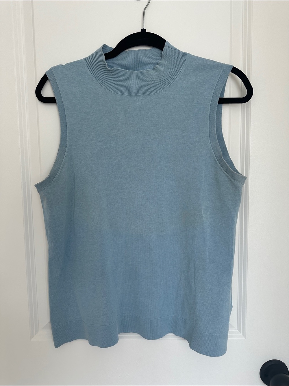 Pendleton Women’s Sleeveless Mock Neck Top Light Blue L